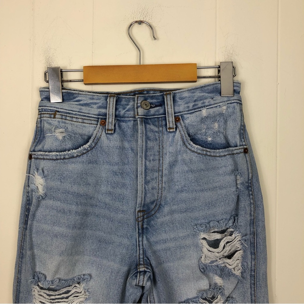 A&F Annie High Rise Ankle Straight Jeans Sz 00S - Picture 5 of 15